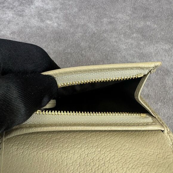 Gucci Horsebit Beige Oatmeal Gold Card Holder Wallet 621887 - Picture 15 of 16